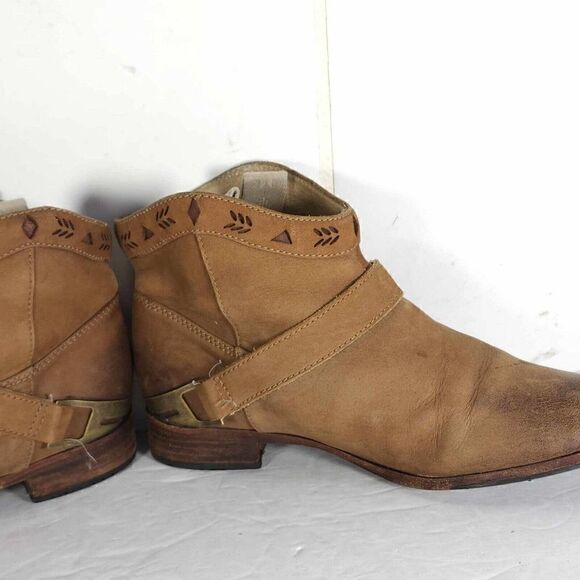 UGG Women's Austin US 6,5 Brown Leather Sheepskin Insole Western Ankle Boots - Picture 6 of 12